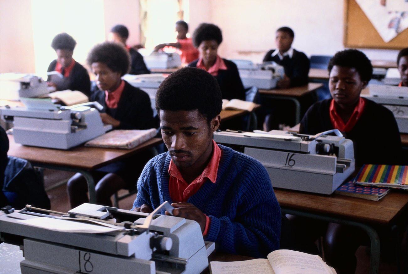 Typing Class at All-Black School, Joza Township, Grahamstown