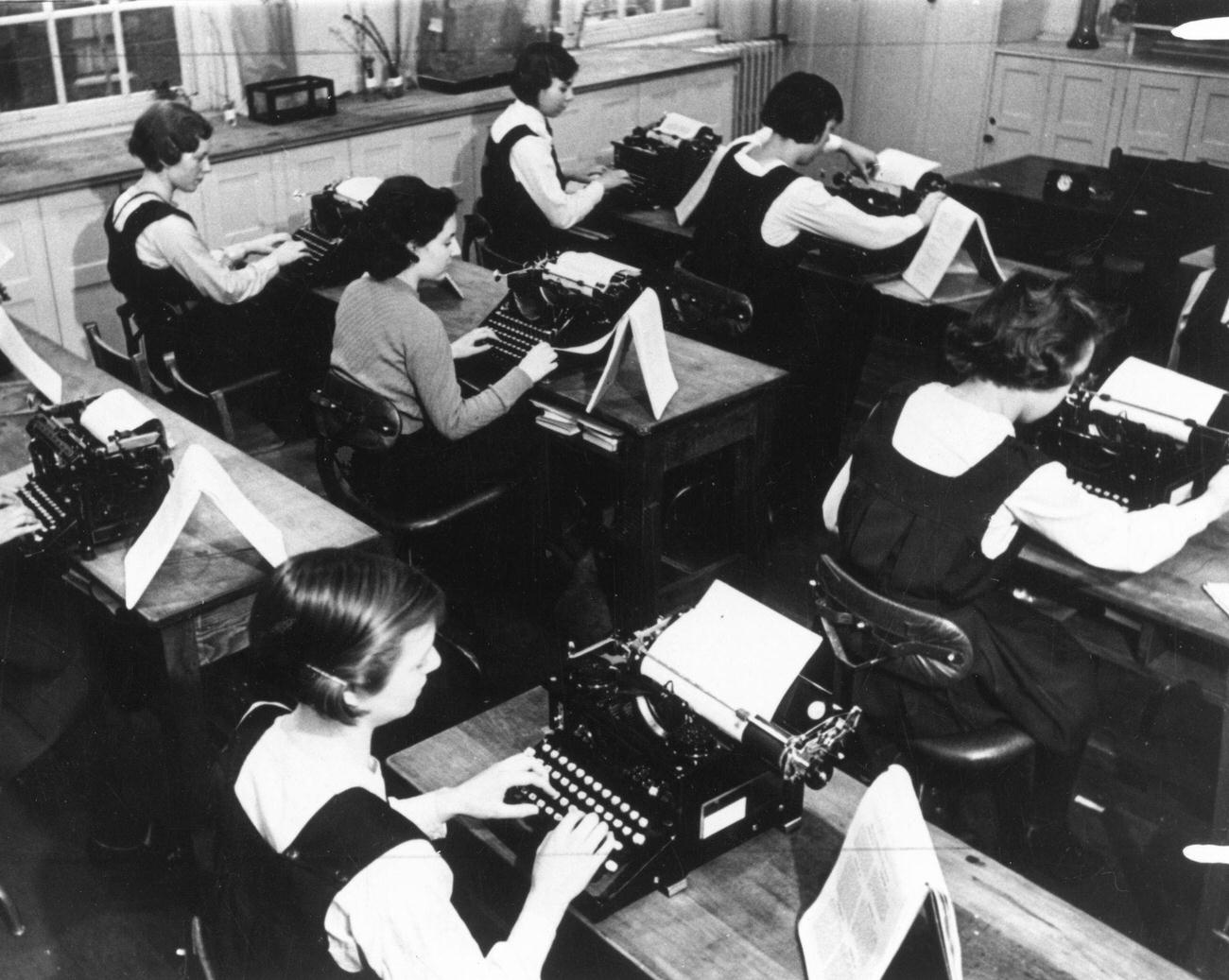 Learning to Type and Write Shorthand, United Kingdom, February 6, 1937
