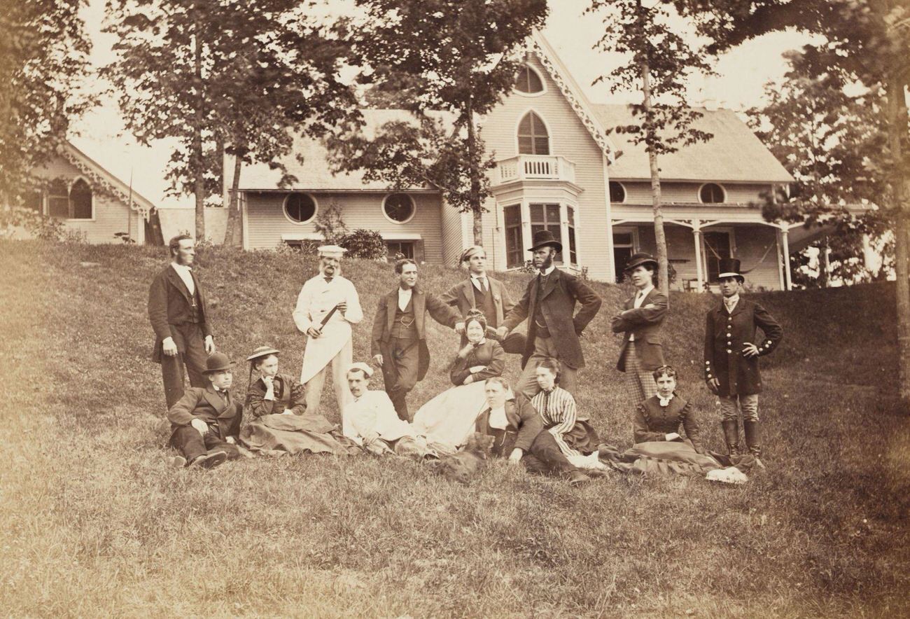 Servants of Sir Hugh Allen's household in Belmere, Canada, 1860.