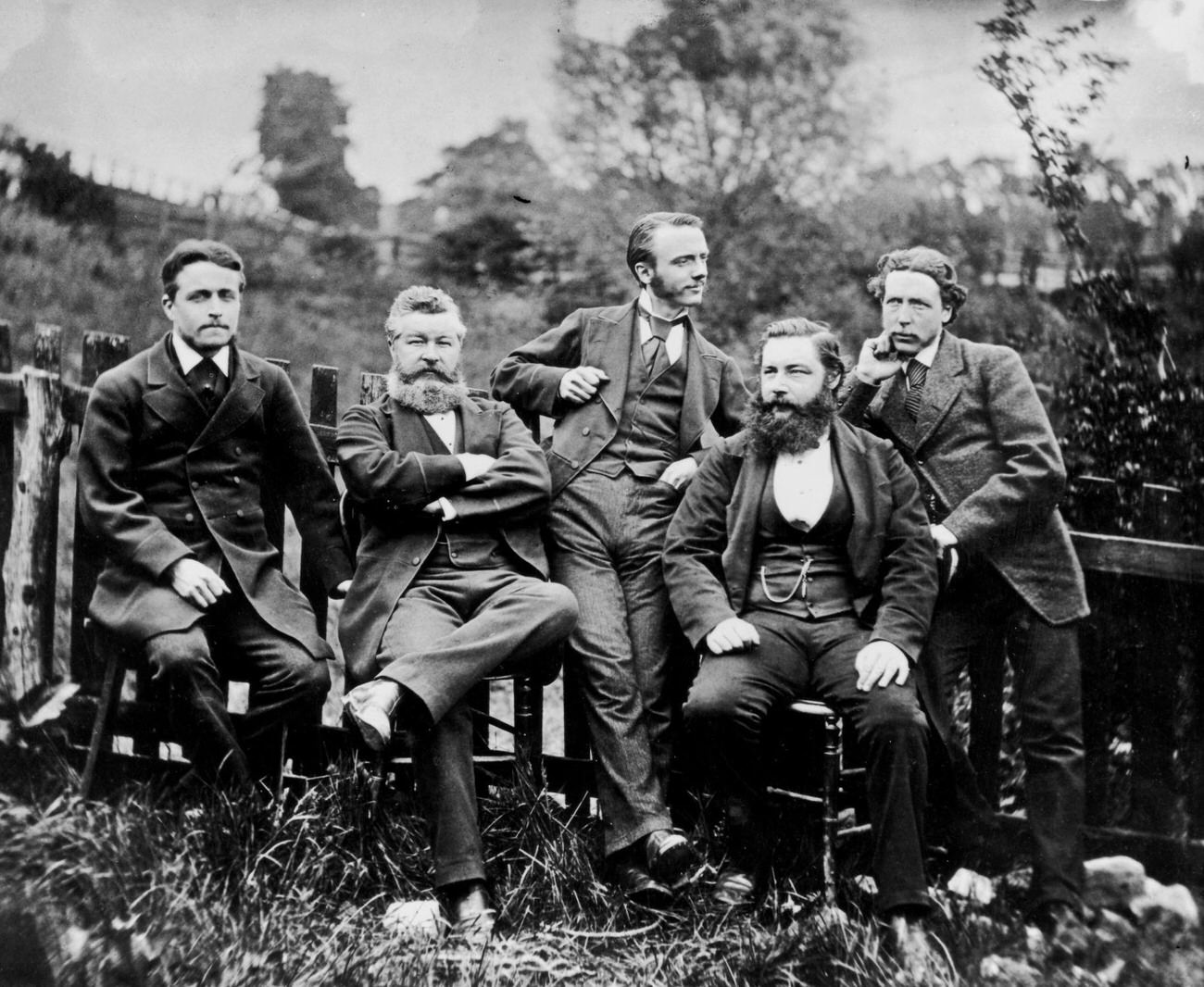 Sir William Henry Perkin and colleagues at the dyestuffs firm, circa 1870.