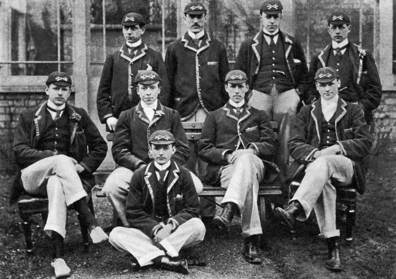 The winning Oxford boat race crew, 1896.