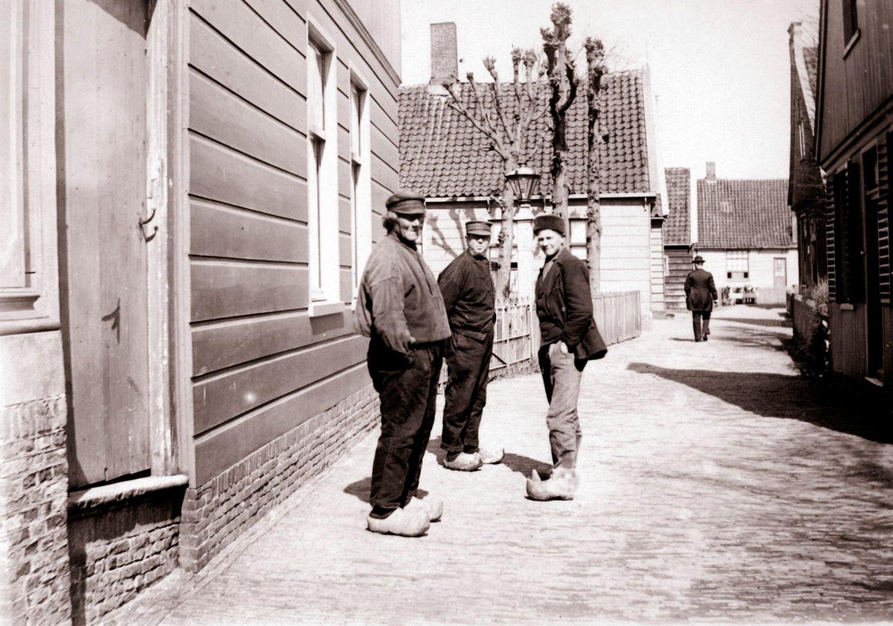 Men in traditional costume in Broek, Netherlands, 1898.