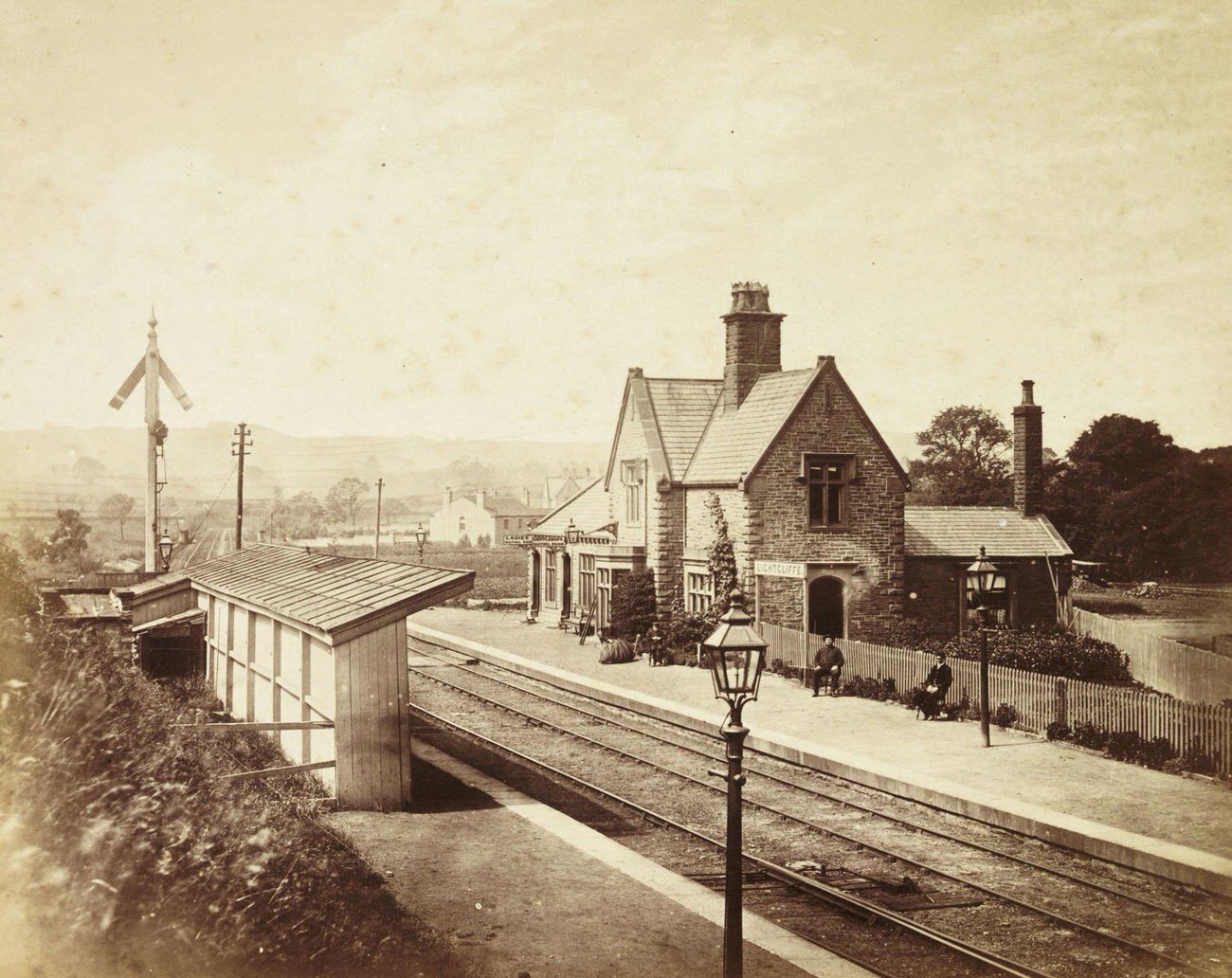 Lightcliffe Railway Station, circa 1855, by Samuel Smith.