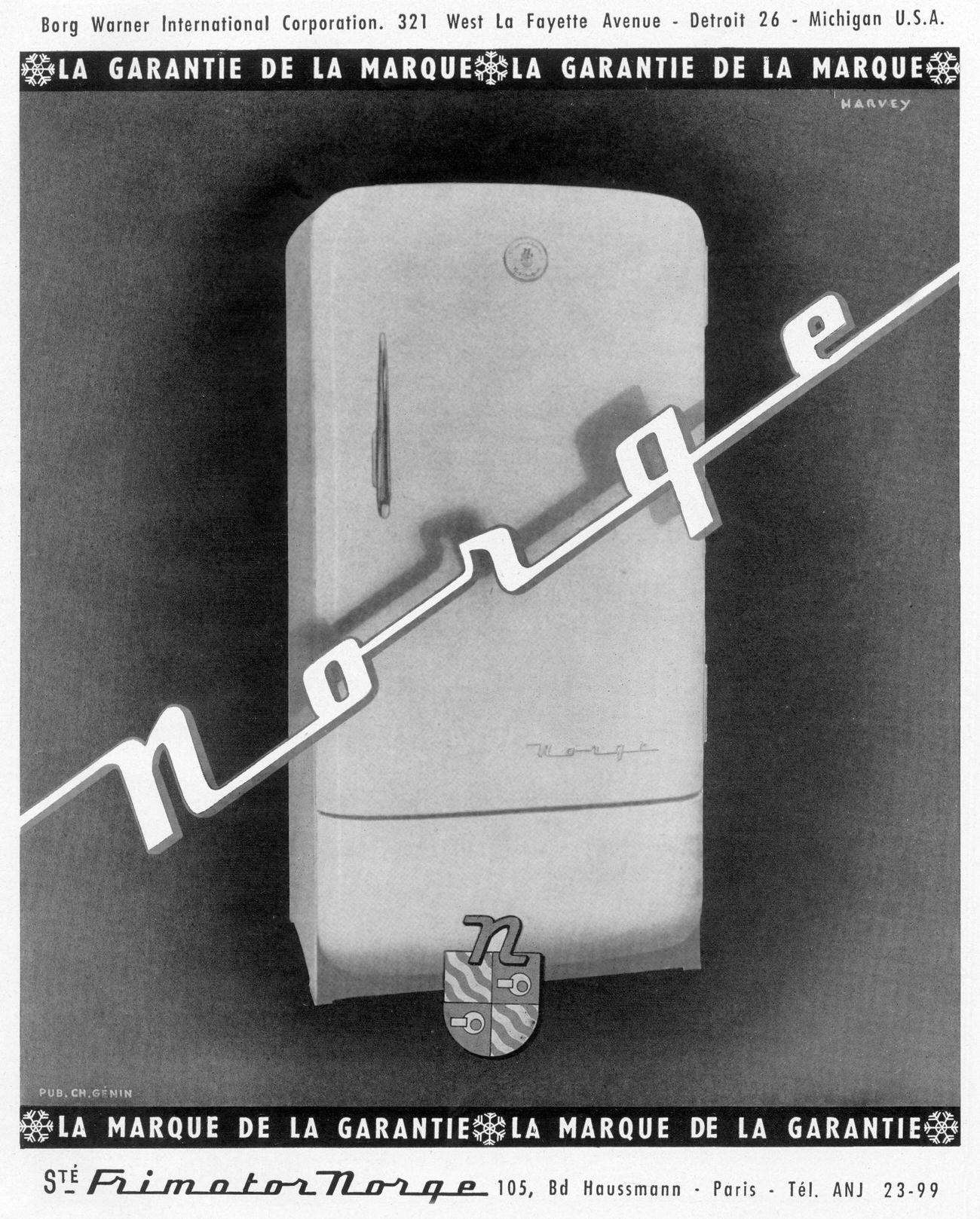 Frimotor Norge fridge ad, 1950.