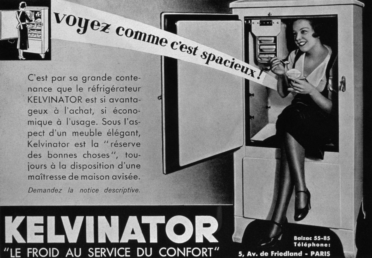 Kelvinator refrigerator ad, 1934.