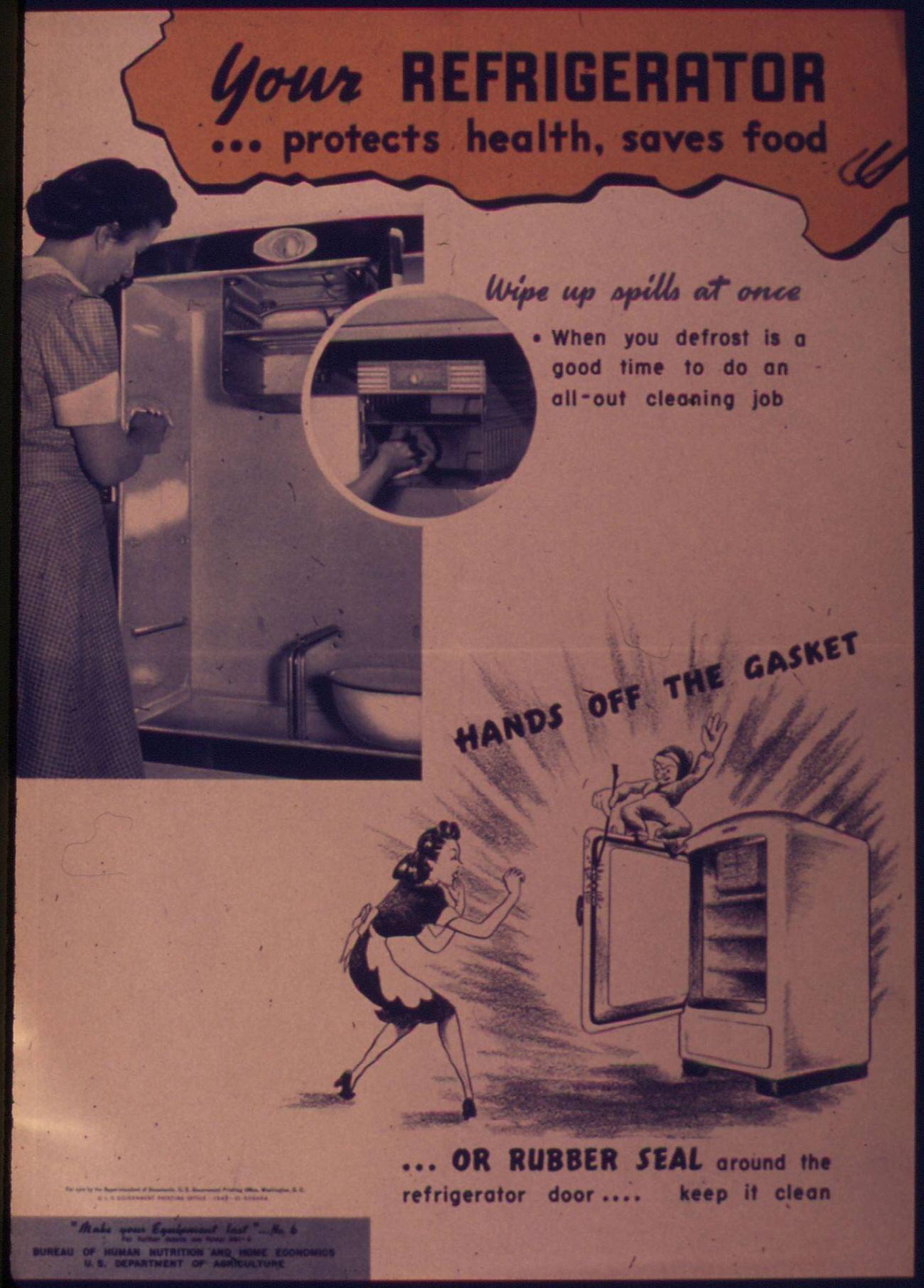 WWII refrigerator ad, College Park, Maryland, 1942.