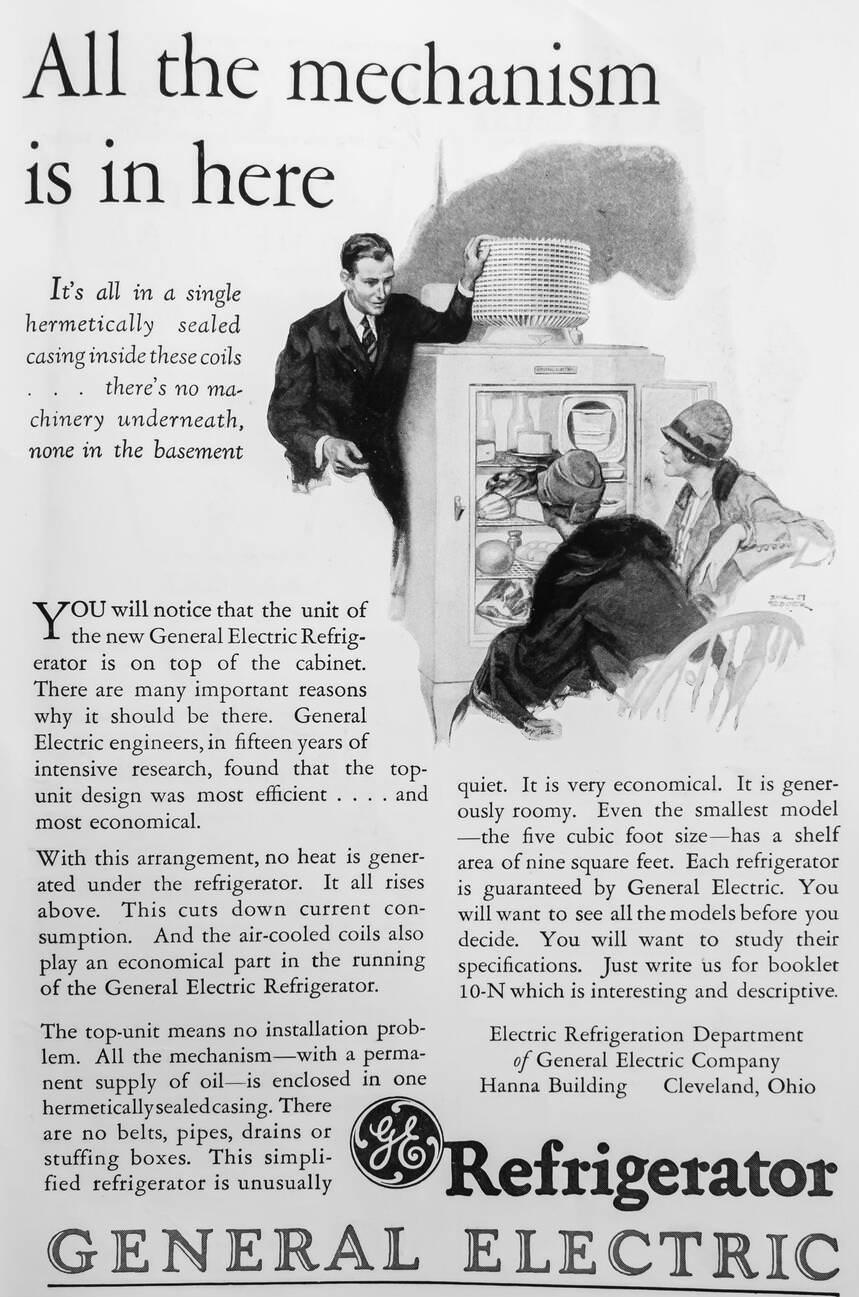 General Electric Refrigerator ad, 1927.