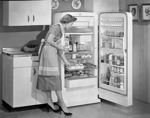 International Harvester refrigerator demonstration, 1950.