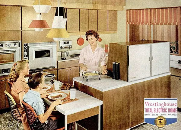 Two-sided countertop refrigerator, 1960s.