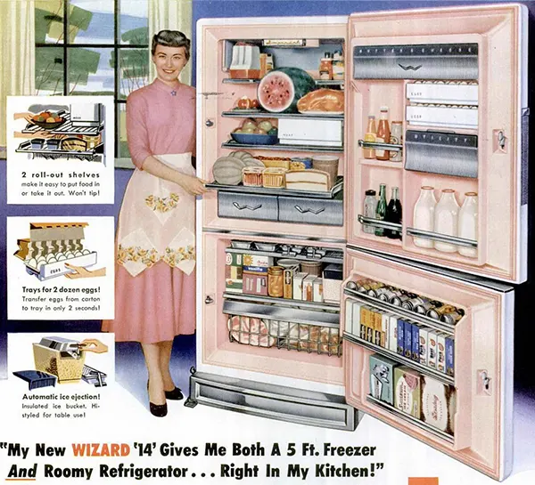 A Century of Cool: Exploring Vintage Refrigerator Ads from the 1900s to 1990s