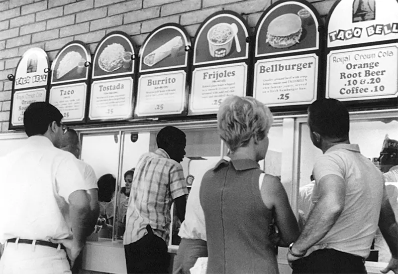 Taco Bell menu expansion, late 1960s.