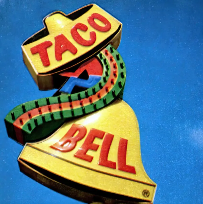 Vintage Taco Bell sign, 1972.