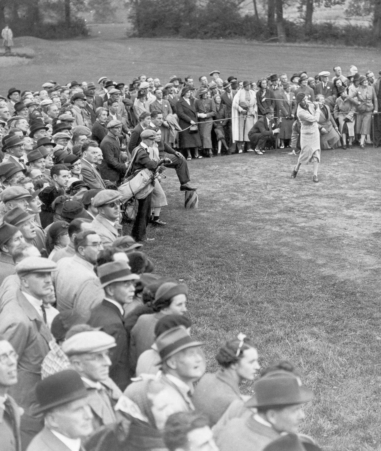 Joyce Wethered driving, Maylands Golf Club, June 10, 1938.