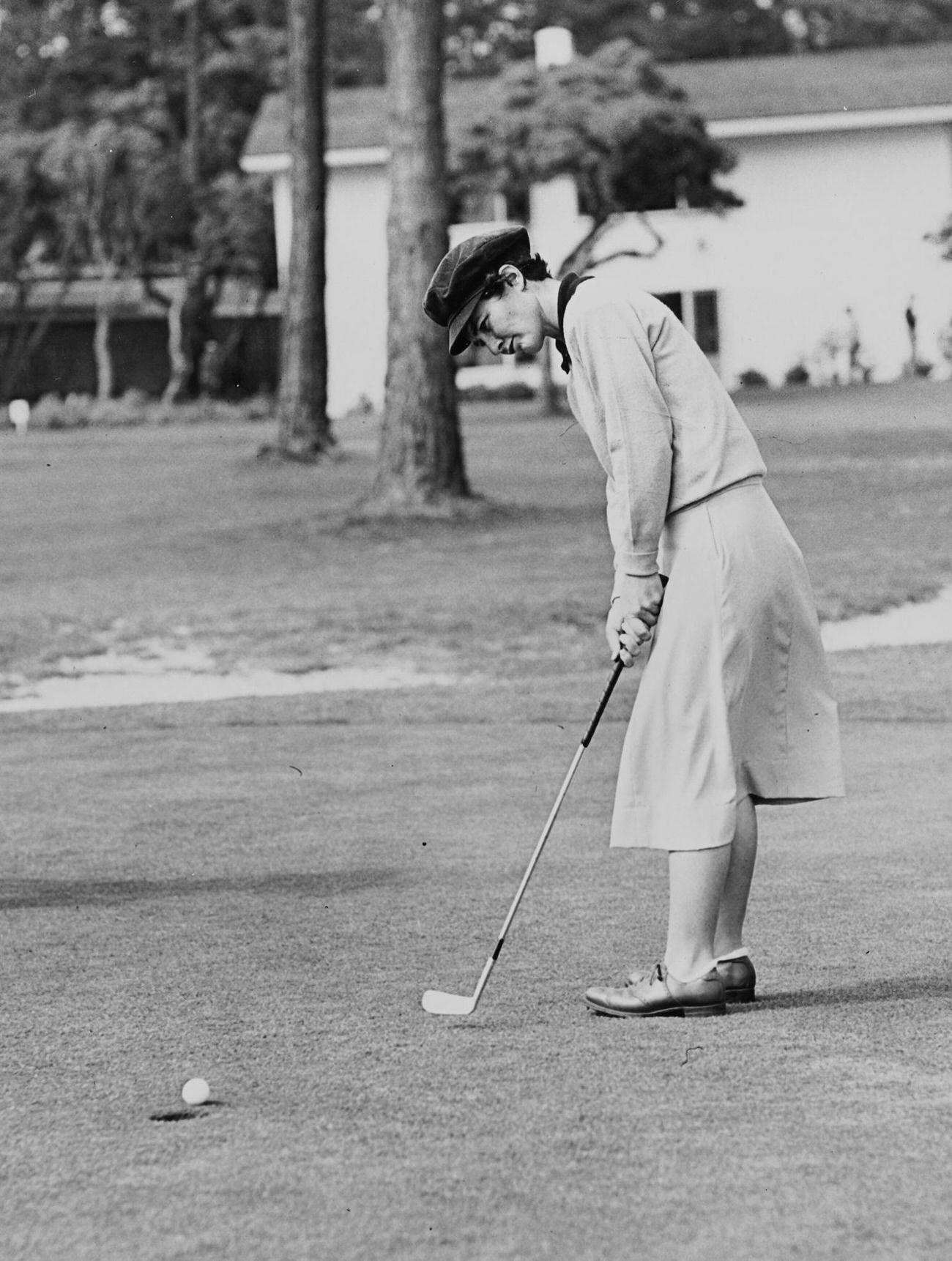 Louise Suggs at Weathervane Women's Open Golf Tournament, Pebble Beach.