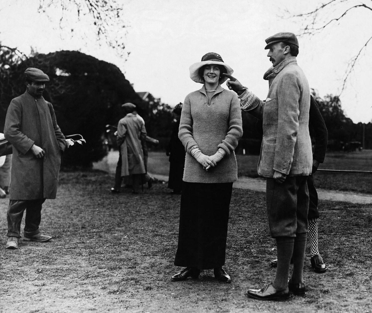 Mrs. Winston Churchill golfing at Cannes, 1913.