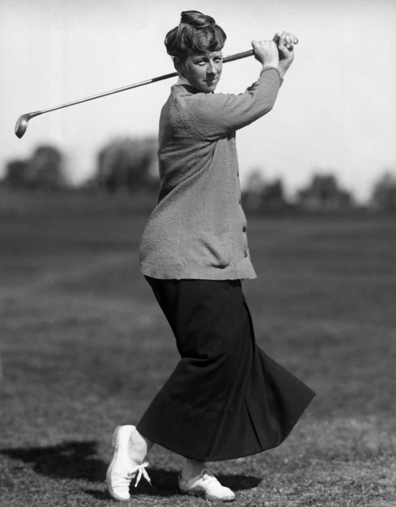 Marion Hollins, 1921 Women's U.S. Amateur Champion, golfing.