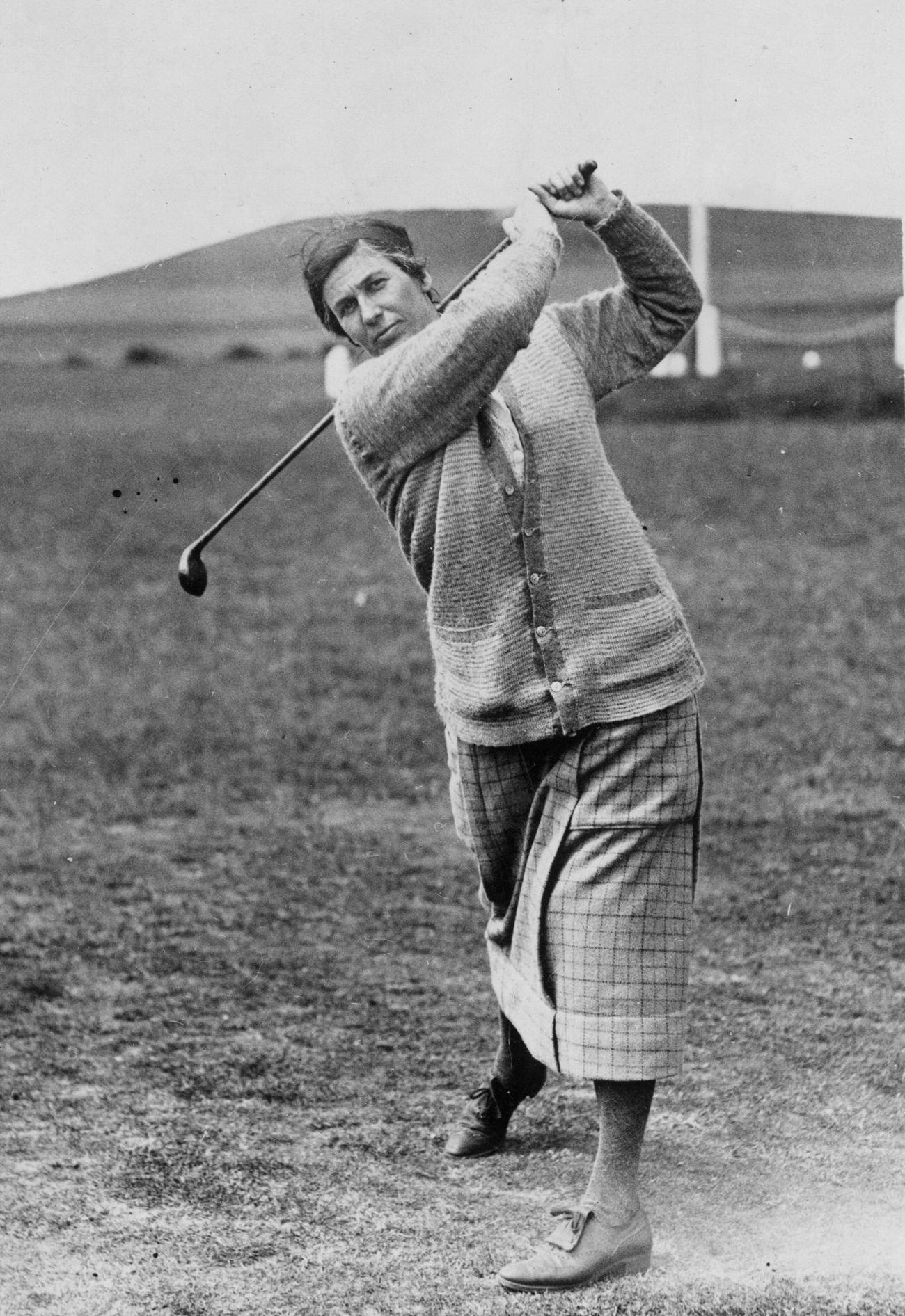 Doris Chambers driving, English Ladies Golf Championship, Sheringham, June 8, 1920.