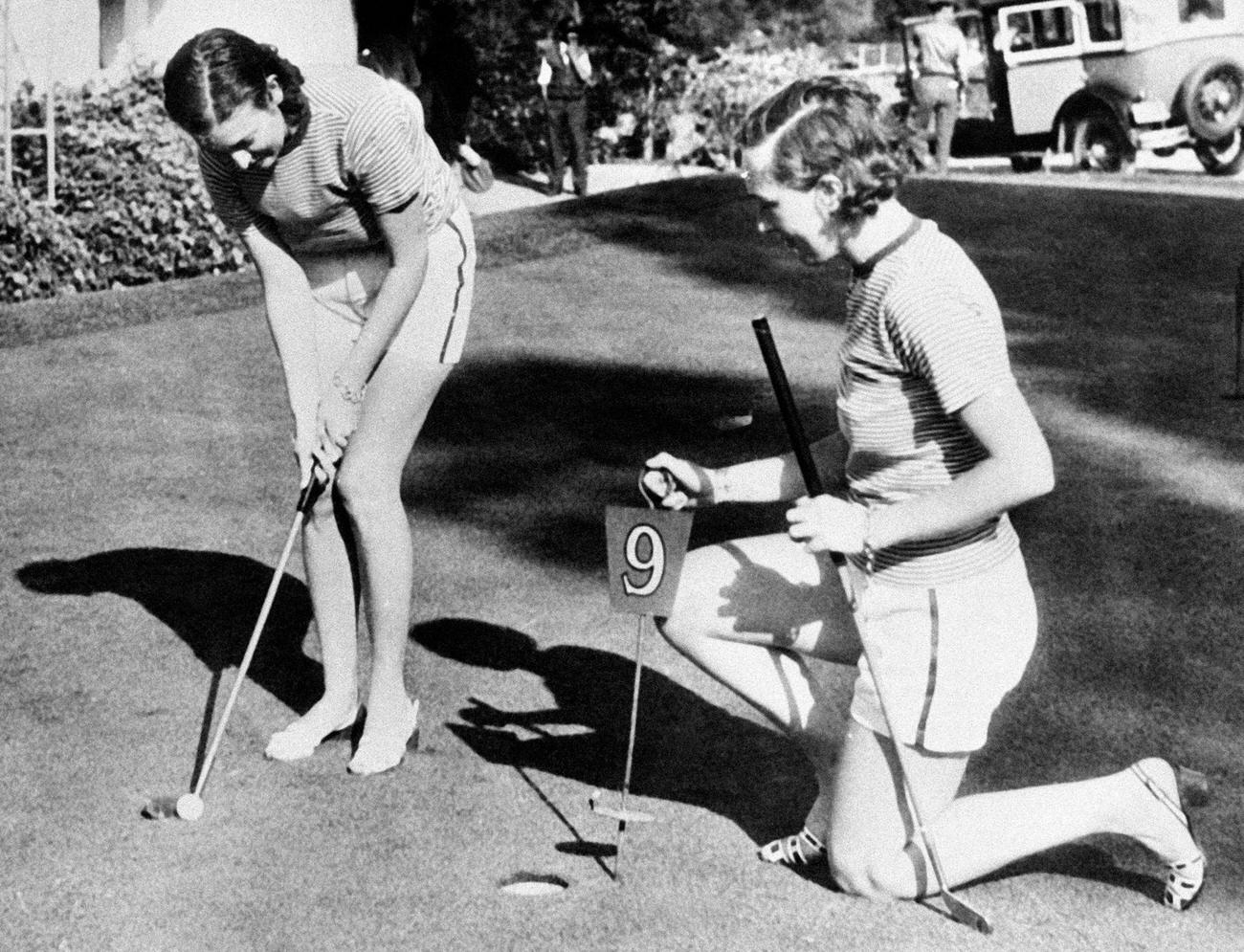 Two American women golfing, Catalina Island, California, May 17, 1932.