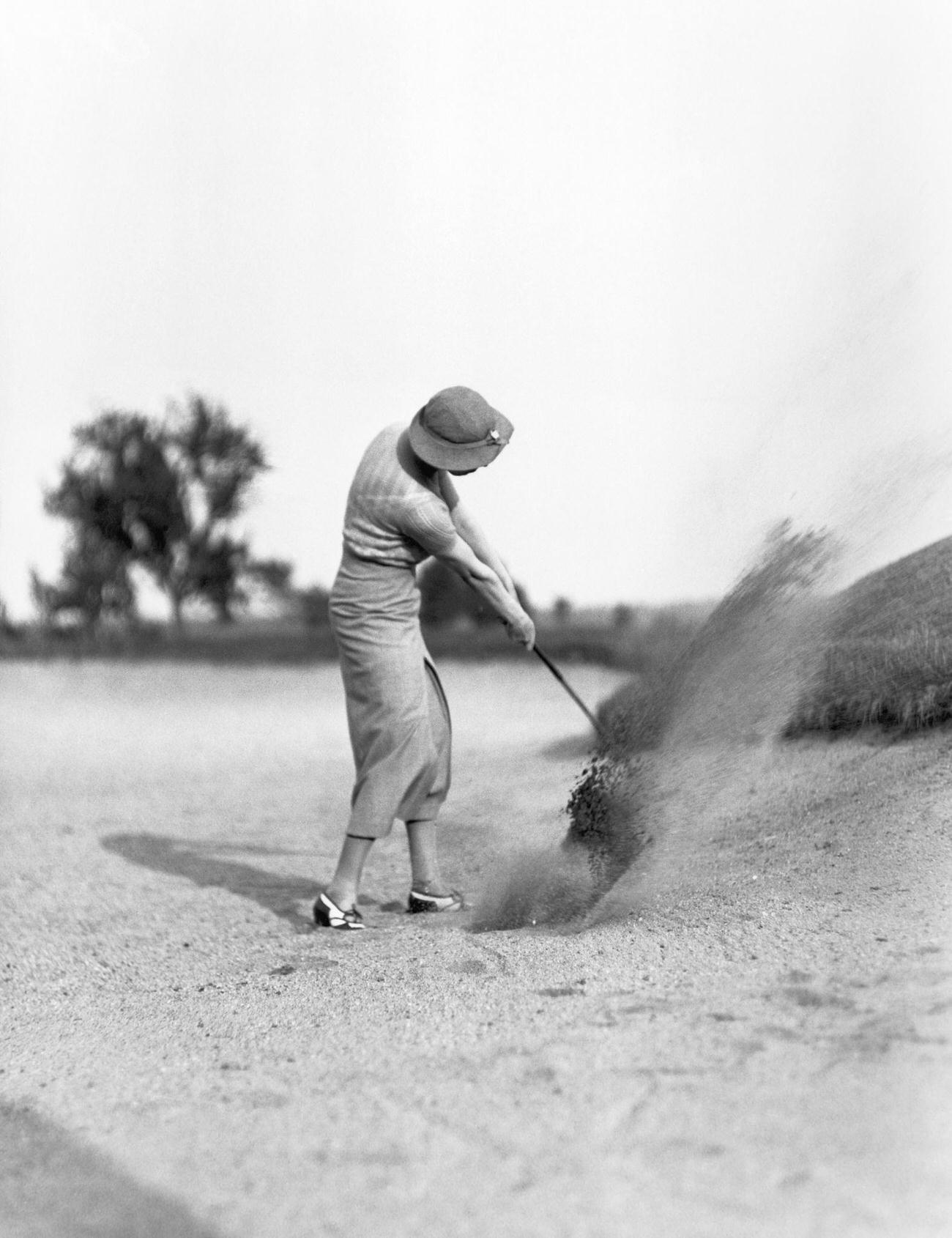 Joyce Wethered playing golf, Fresh Meadows, New York, May 27, 1935.
