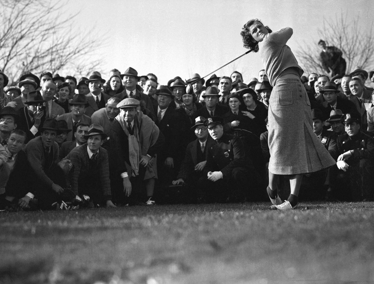Babe Didrikson playing at Fresh Meadow Country Club, Long Island, NY.