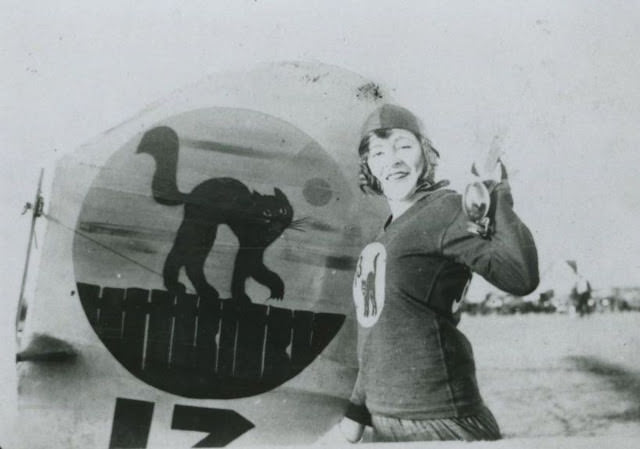 Wing walker, Gladys Roy (1896-1927) was an accomplished parachute jumper and movie stunt actress.