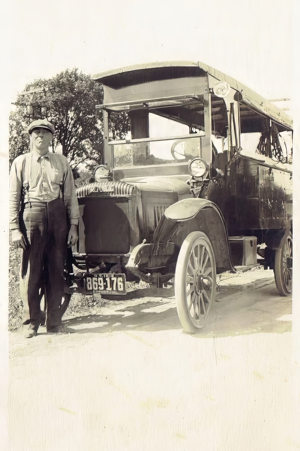 Fred Jordan with a company Republic Truck, Auburn, circa 1916