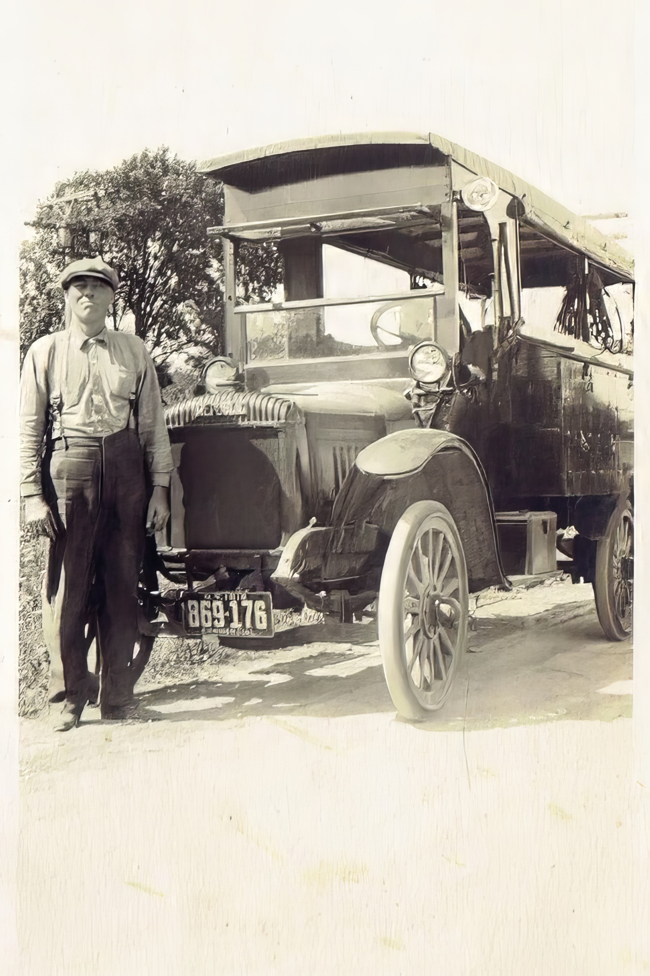 Fred Jordan with a company Republic Truck, Auburn, circa 1916