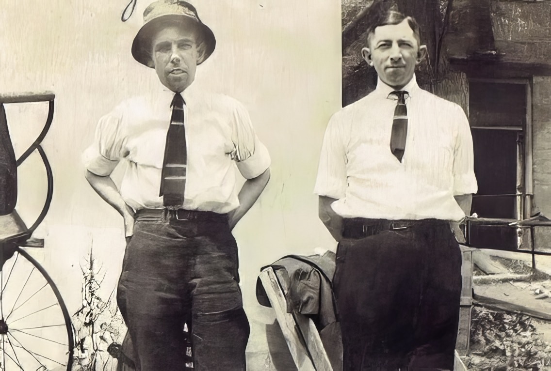 Meter Department employees James Lytle and Gilbert Morse, Geneva, 1918