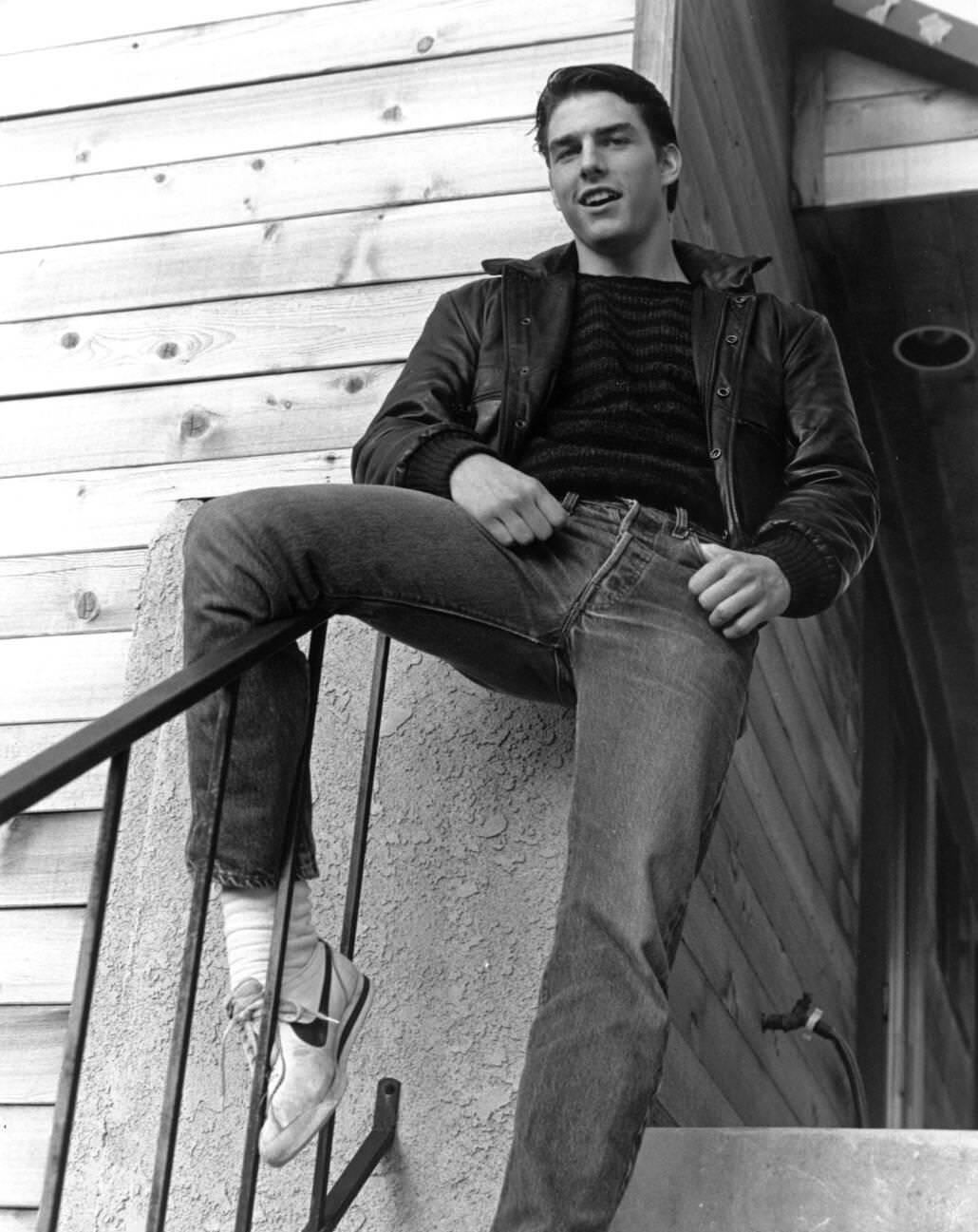 Scene from "The Outsiders" (1983) featuring Tom Cruise as Steve Randle.