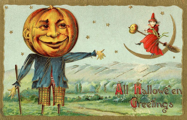 Pumpkin Scarecrow and Witch