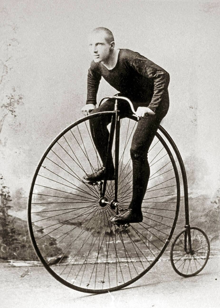 High wheel bicycle, circa 1905, location unknown, Germany.