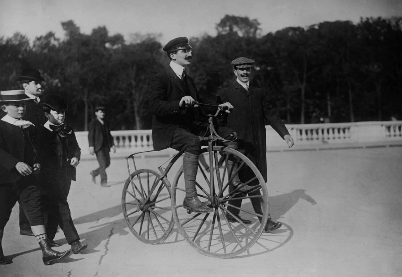 Penny farthing bicycle, 1906.