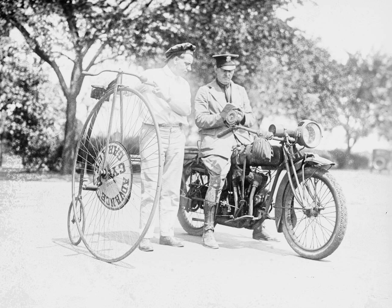 SA-man on a penny farthing in Berlin, 1933.