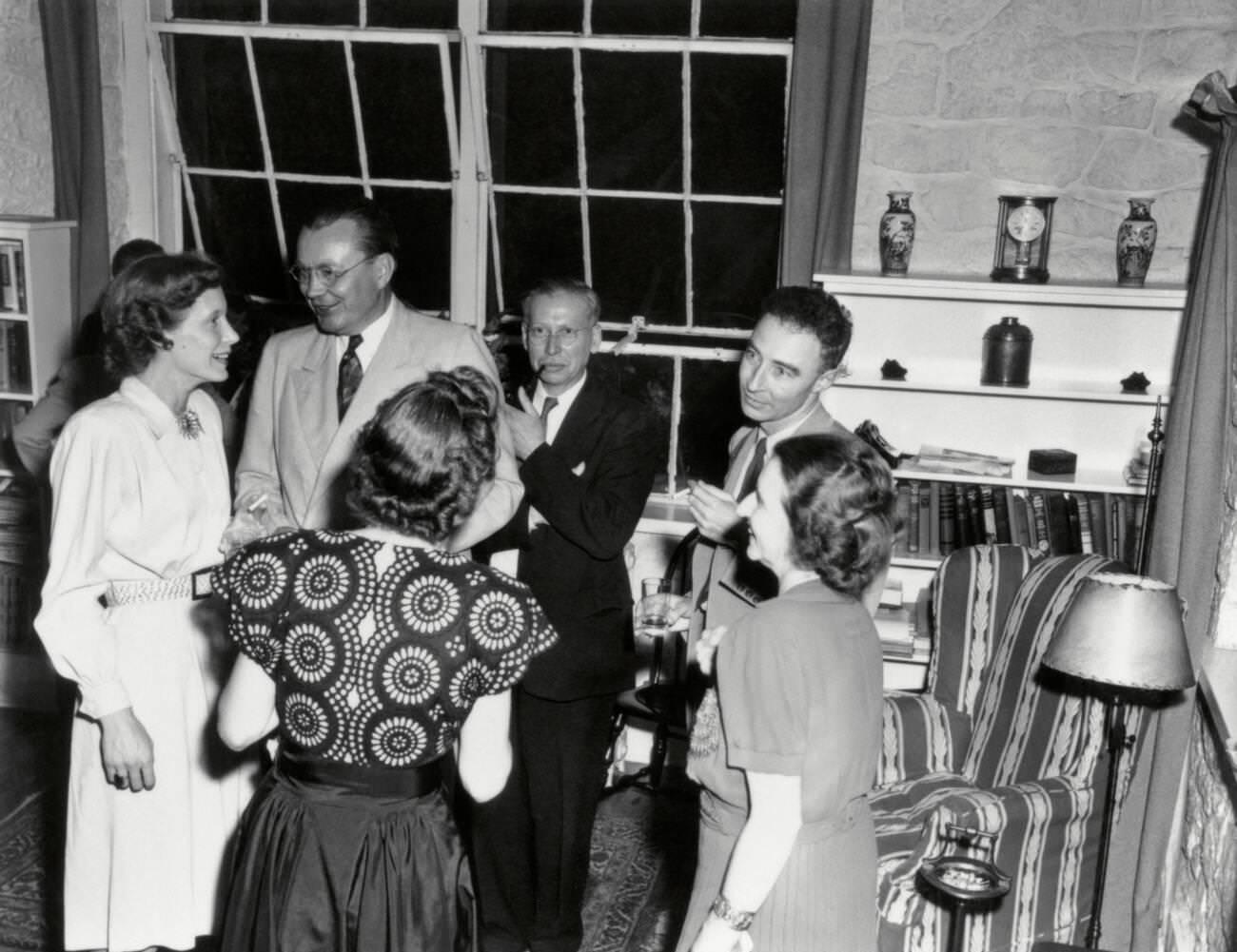 Party at the 'Big House', Robert Oppenheimer's residence during the Manhattan Project at Los Alamos.
