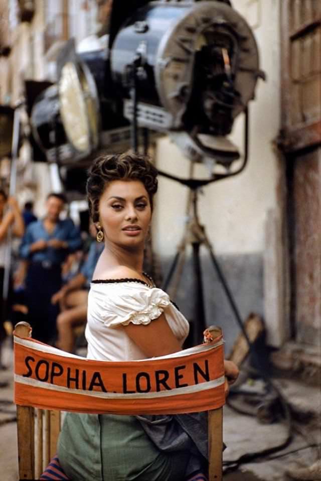 Sophia Loren in Rome, Italy, 1955.