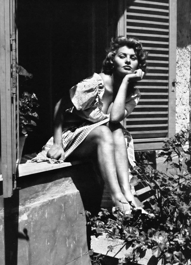 Sophia Loren in Rome, 1955.