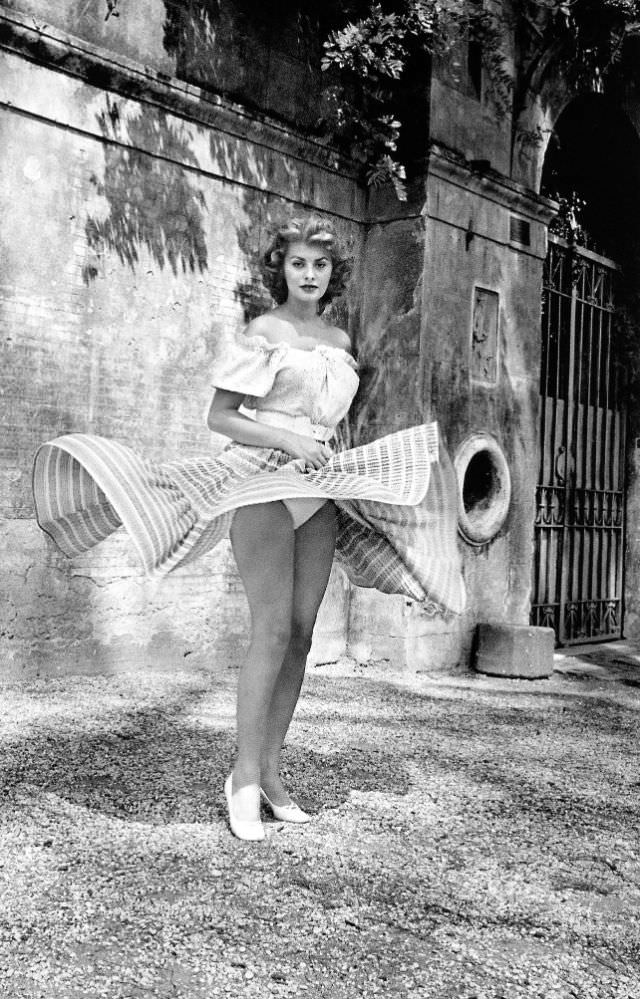 Sophia Loren in Rome, 1955.