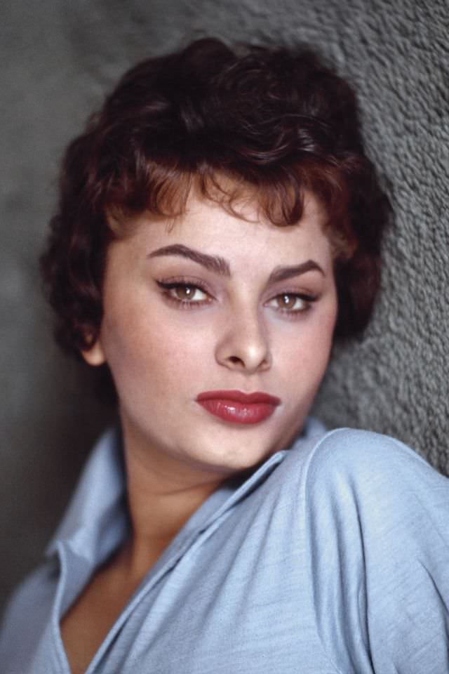 Sophia Loren in an intimate portrait, 1957.