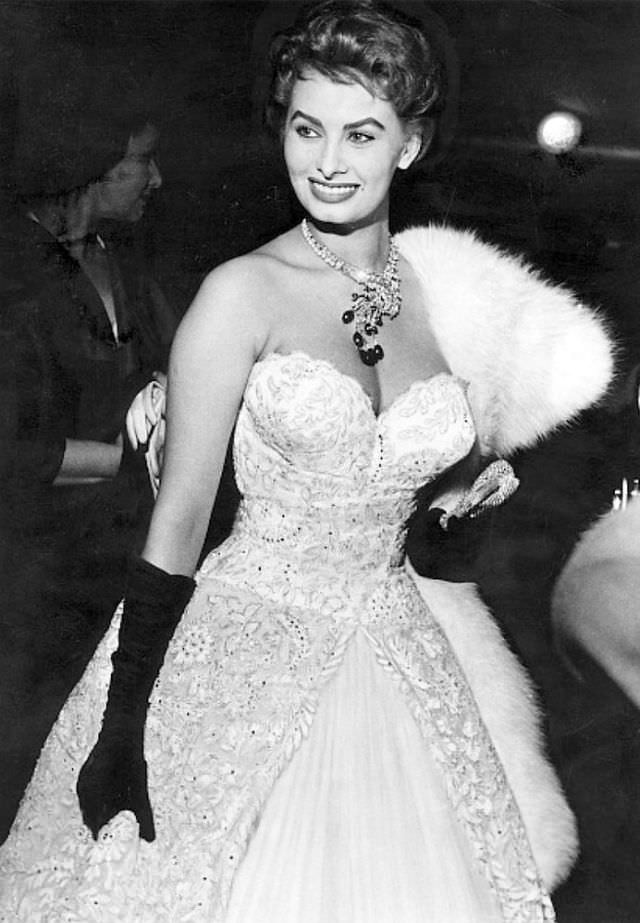 Sophia Loren at the Cannes Film Festival, 1955.