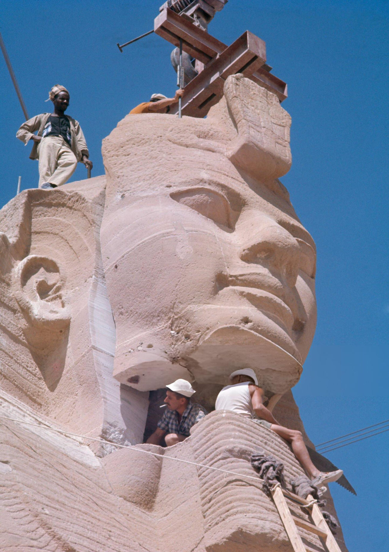 The relocation of Abu Simbel's ancient temple in 1967