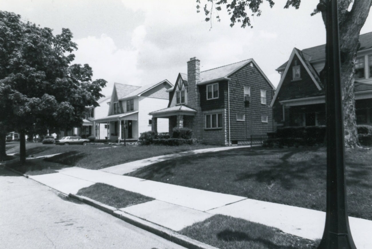 668, 674, and 680 Wiltshire Rd. in Hilltop, part of the Greater Hilltop Area Commission's guide, 1980s.