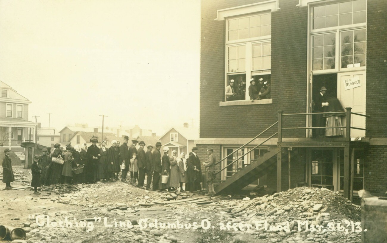 Residents seeking relief in Columbus after the devastating Flood of 1913, March 26, 1913.