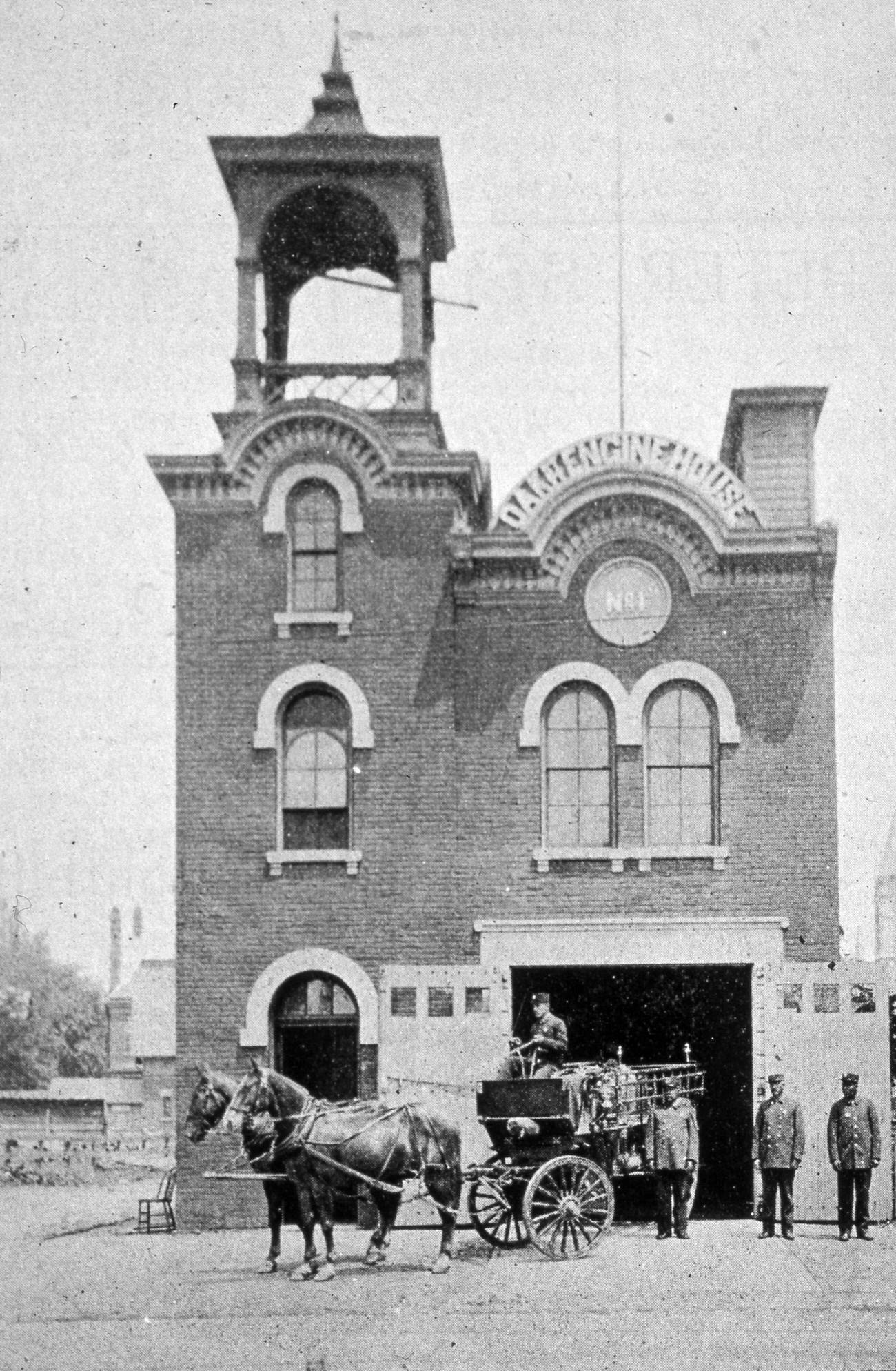 Chemical House #1 on Oak Street, replaced by a new facility in 1898, served as Columbus Music Hall from 1988 to 2008, still stands today, 1894.