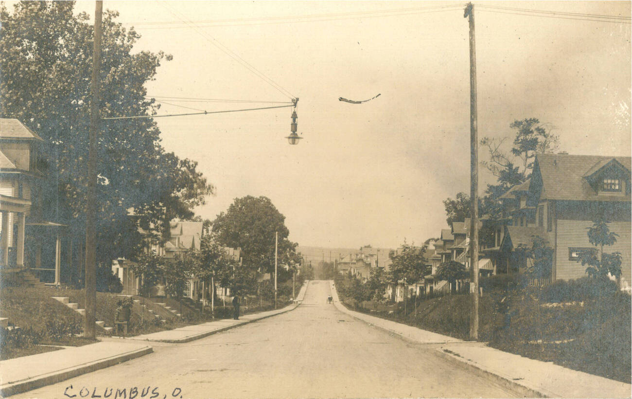 Typical residential street in Columbus, 1940s