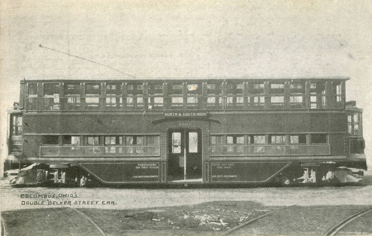 Double Decker Street Car used on Columbus, Ohio's North & South High Street lines, 1930s