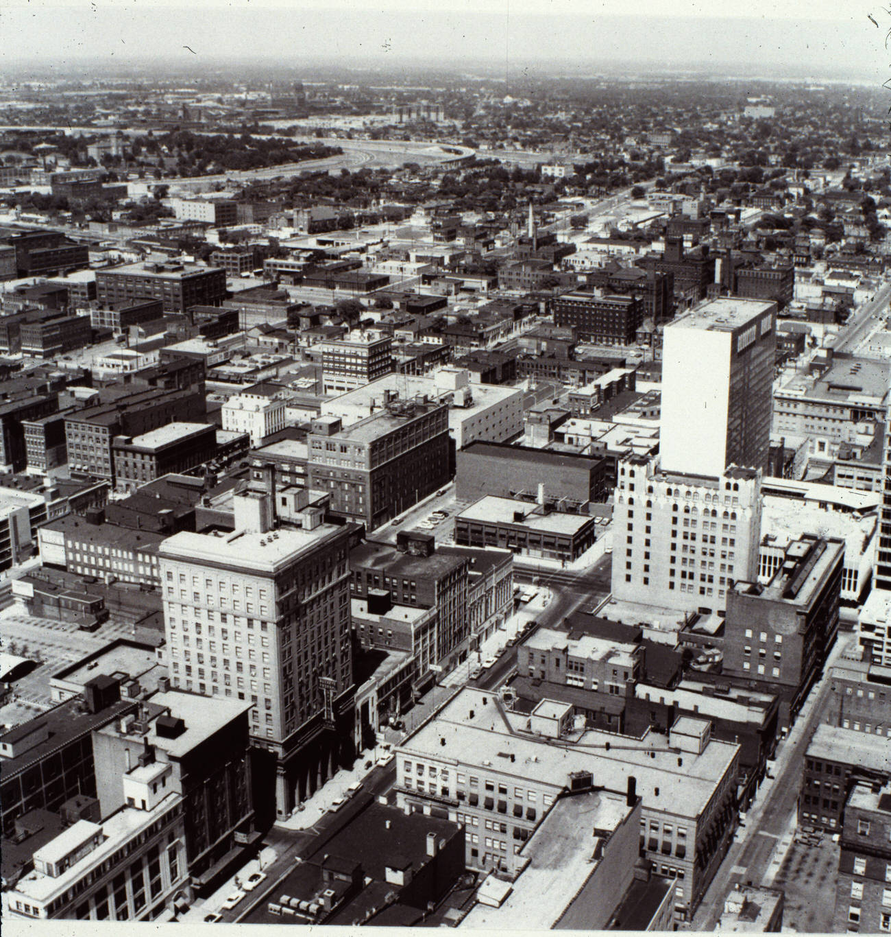 East Long Street with Sheraton Plaza Hotel, 1960s