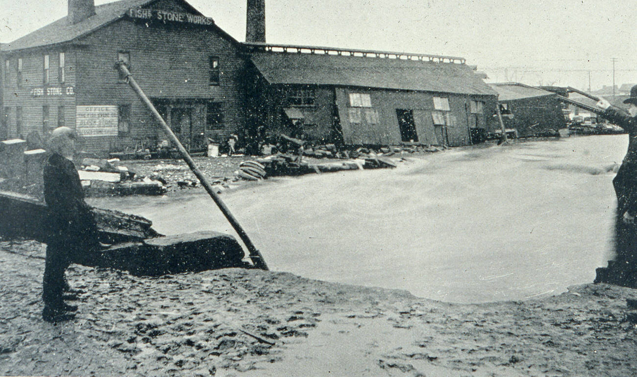 Fish Stone Works at 200 W. Main Street on the canal, Columbus, 1898.