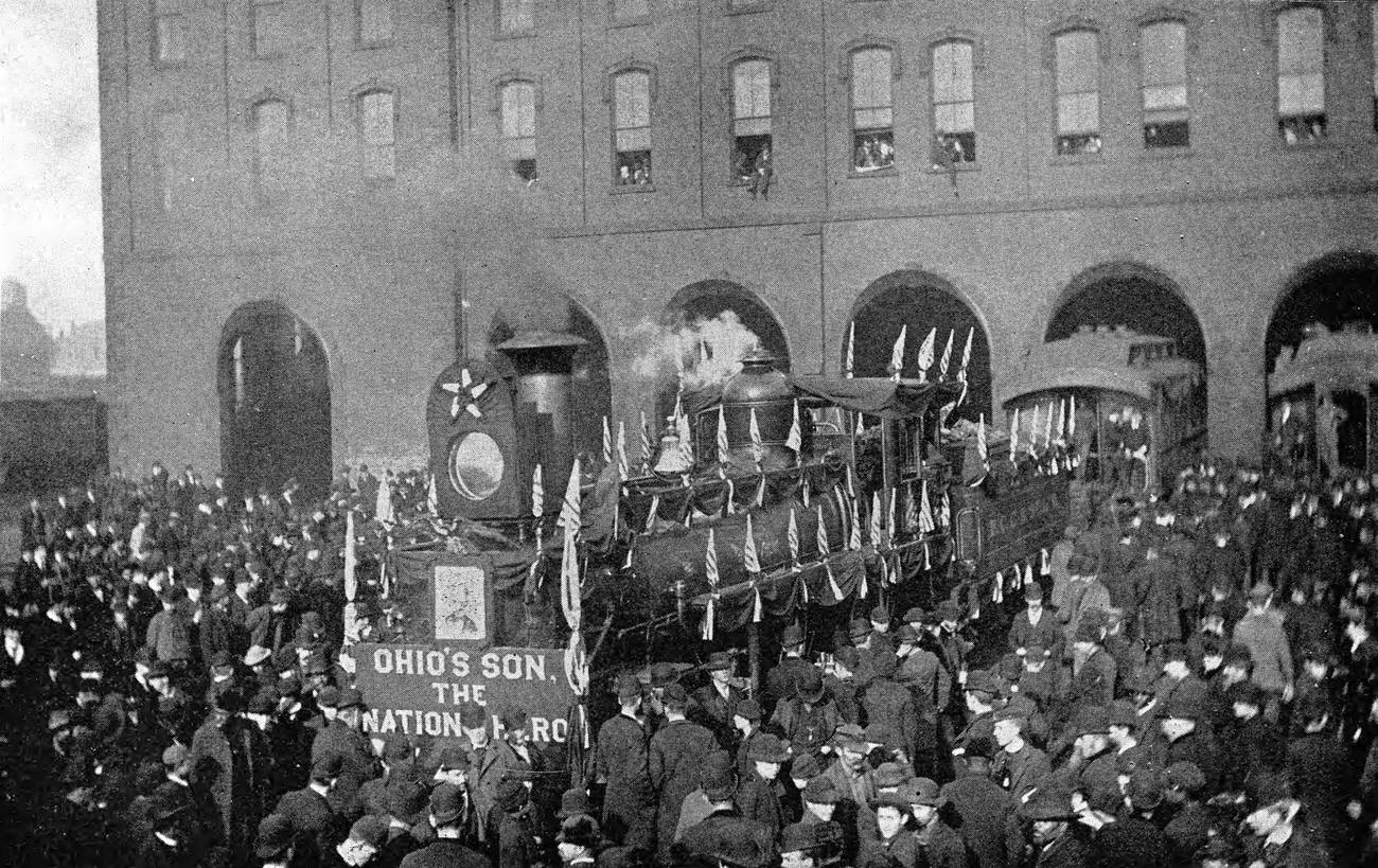 Funeral train of General William T. Sherman, arriving in Columbus, February 21, 1891.