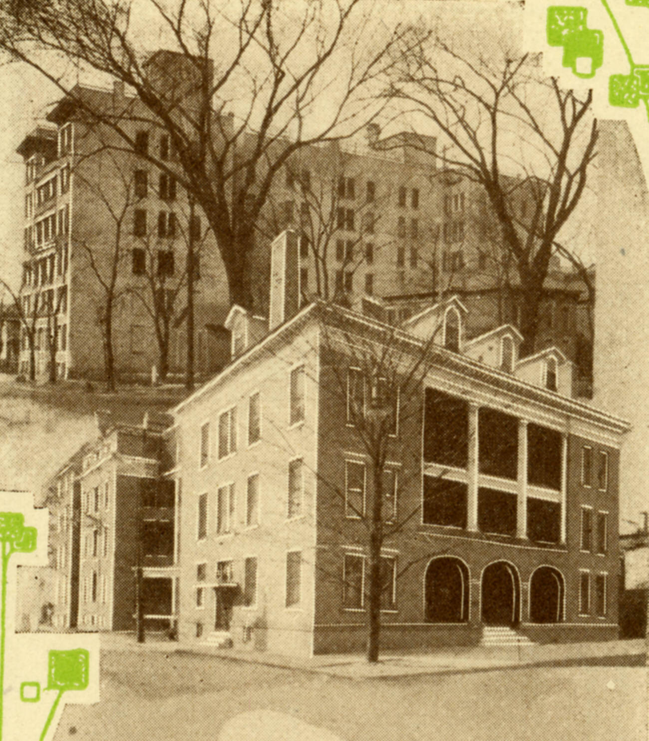 Grant Hospital and its Annex, founded in 1900 by Dr. James F. Baldwin, Circa 1915.