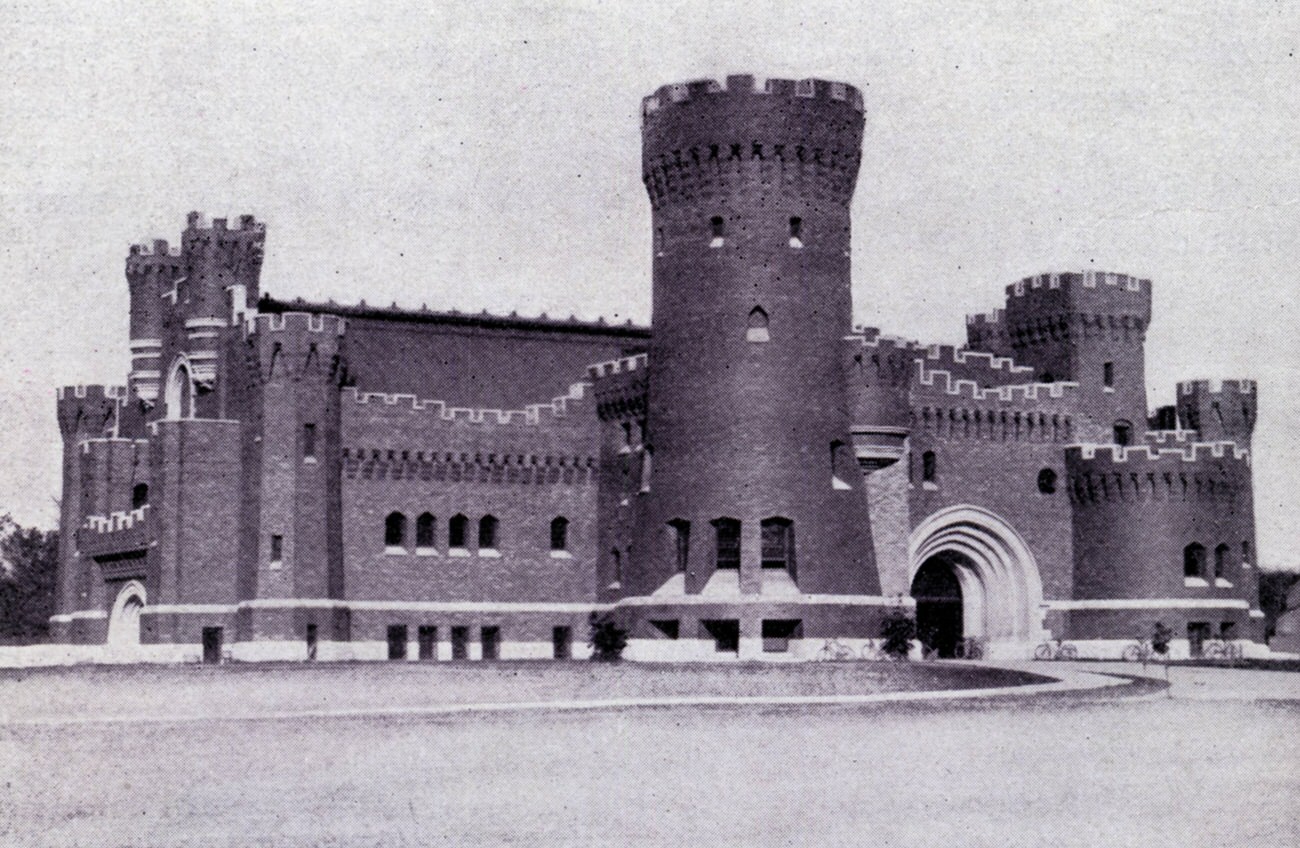 The Gymnasium and Armory at Ohio State University, opened in 1898 and burned in 1958, Circa, 1900.